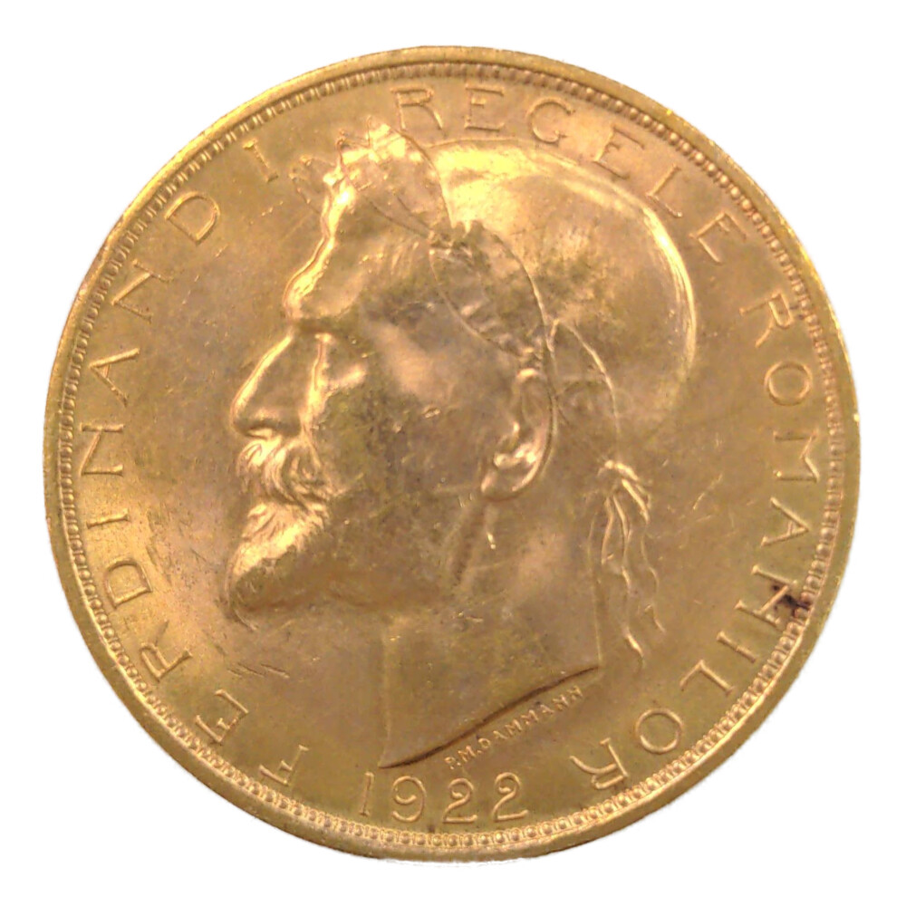 ルーマニア フェルディナンド1世 (1914-1927) 100レイ金貨金メダル K21.6(21.6金)