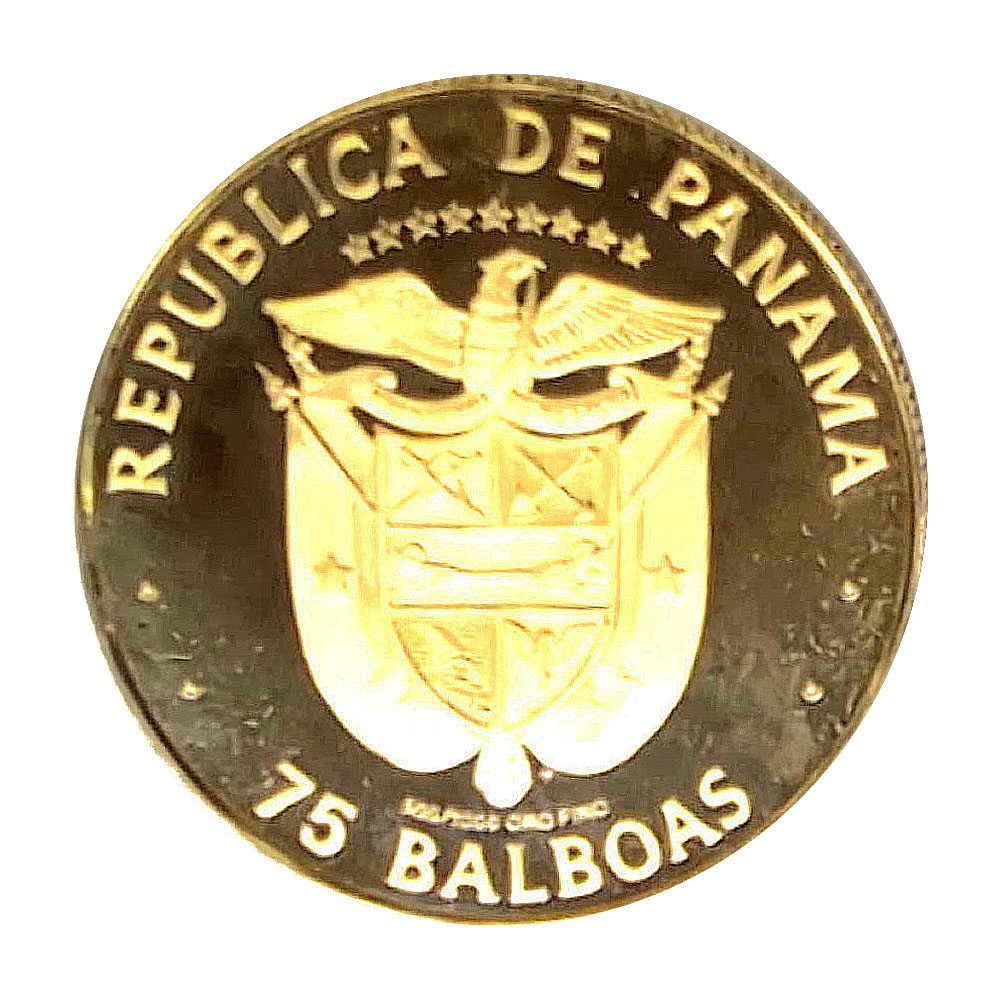 パナマ共和国建国75周年金貨 75バルボア K12(12金)